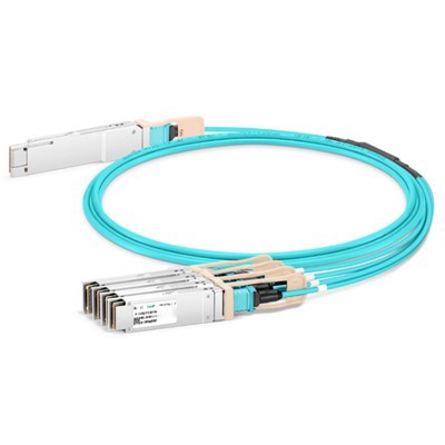 200G QSFP56 kuni 4x 50G SFP56 aktiivne optiline kaabel (AOC), 1M -20 m